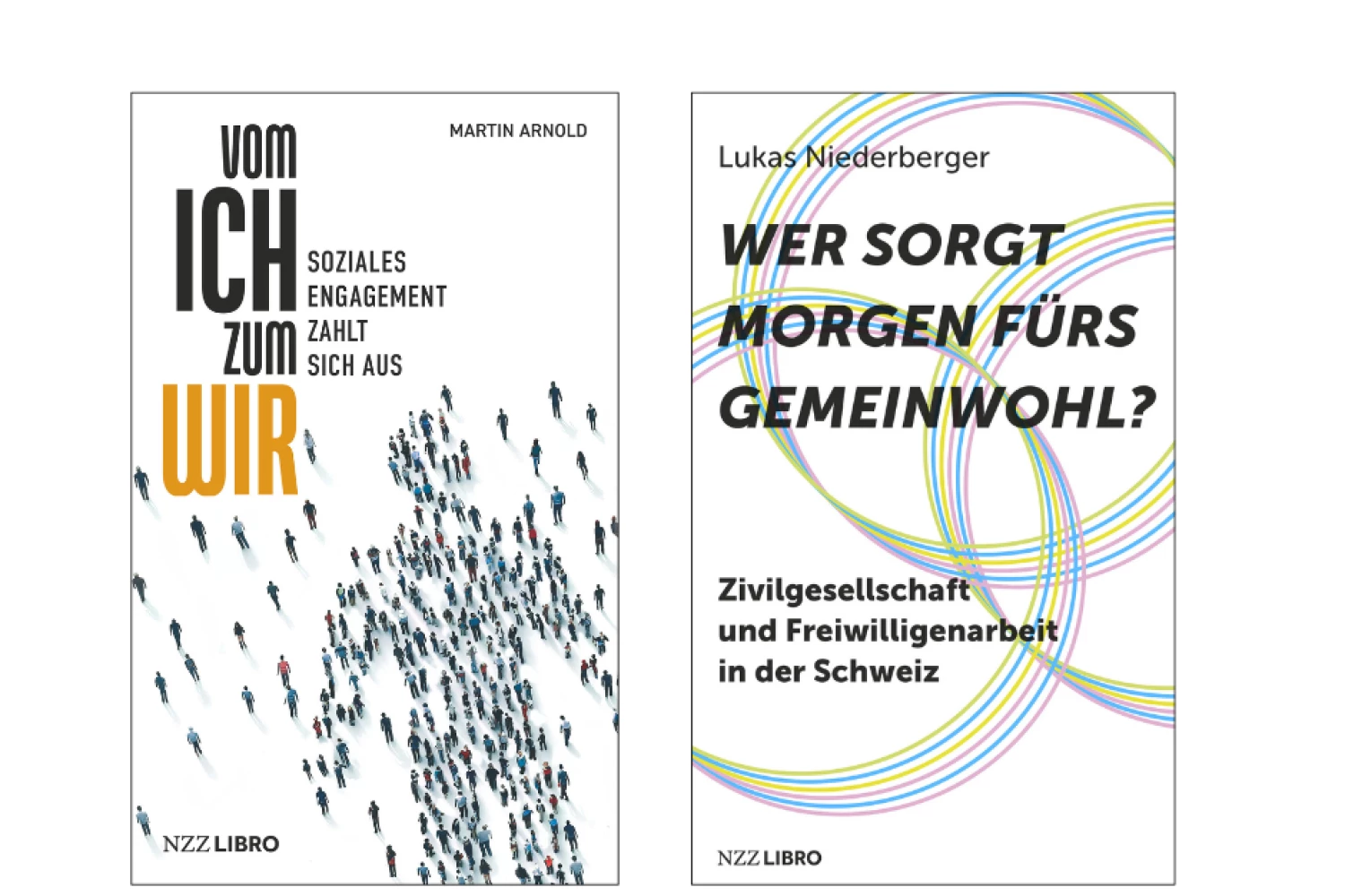 Buchcovers zweier neuer Publikationen zur Freiwilligenarbeit