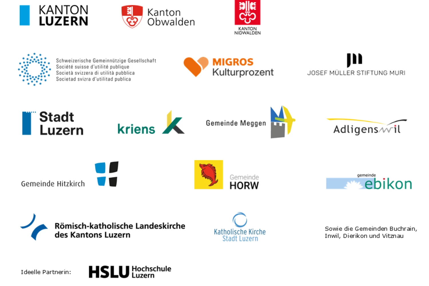 Übersicht Spender und Sponsoren Luga Sonderschau